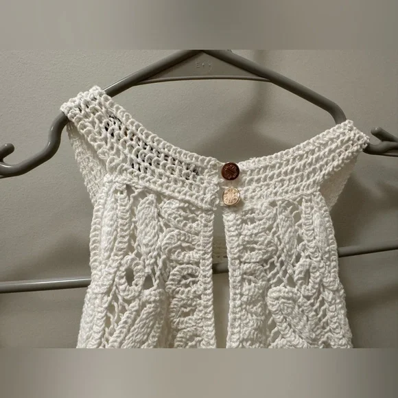 Maje White knit midi dress Lace Halter-Style Maxi Dress - Picture 10 of 11